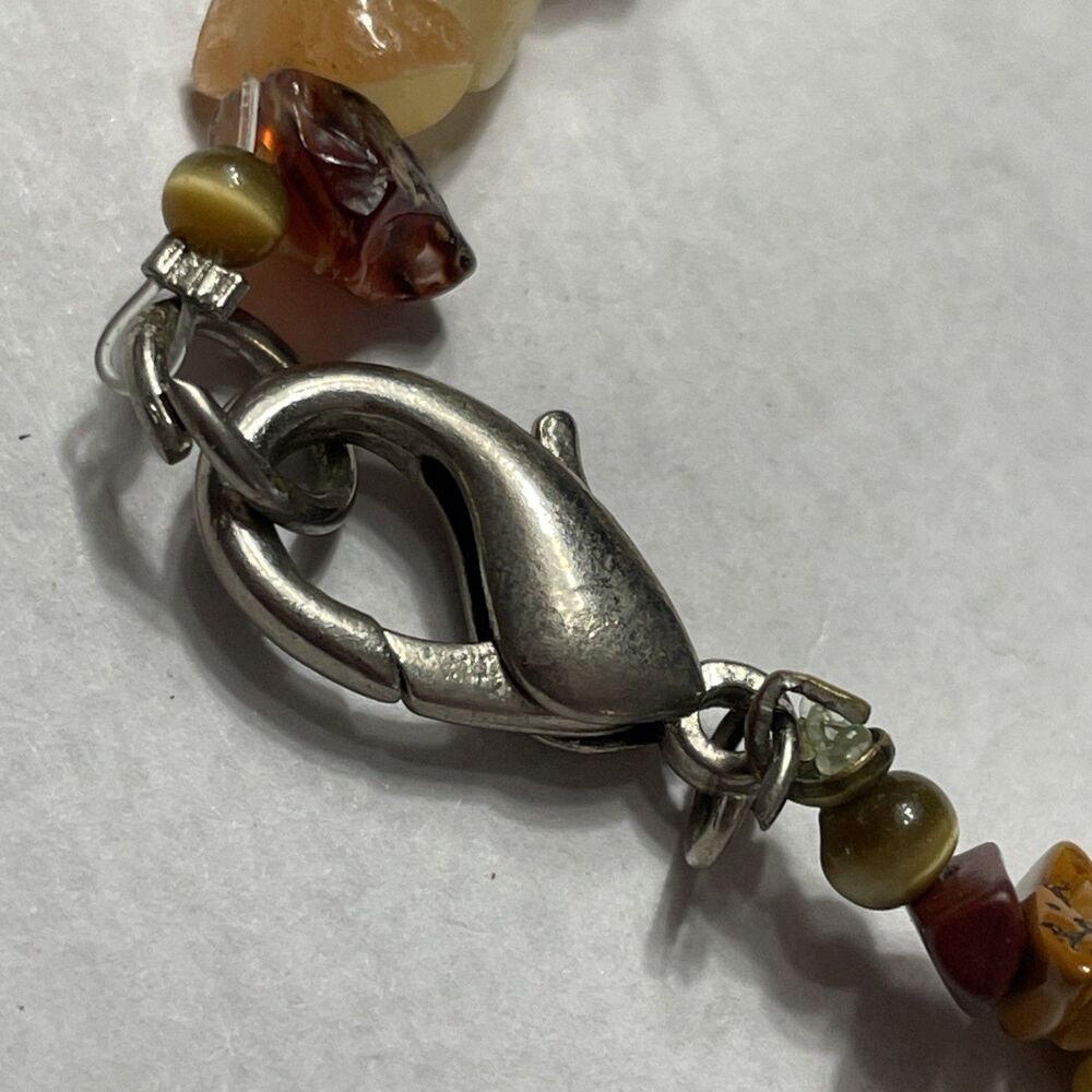 Vintage necklace, choker, natural stones, tumbling Sedona Sunset Mookaite 15” - Picture 3 of 5